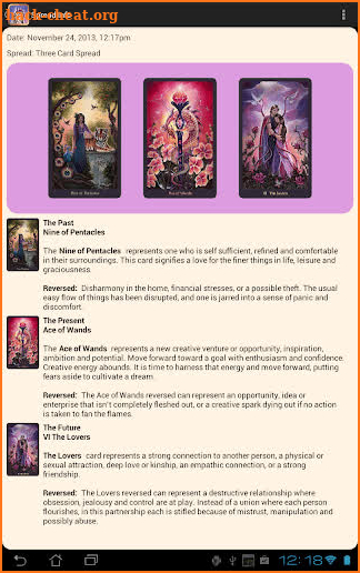 Crystal Visions Tarot screenshot