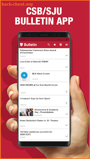 CSB/SJU Bulletin screenshot