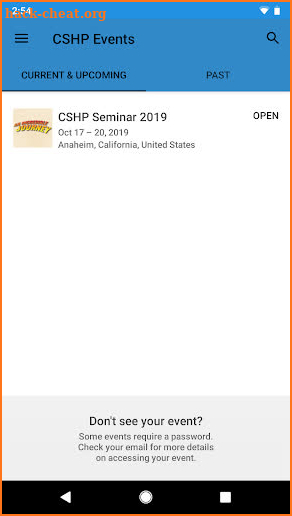 CSHP Events screenshot