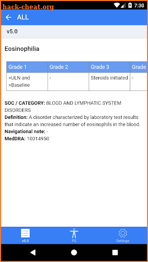 CTCAE plus = CTCAE v5+v4+v3 screenshot