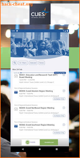 CUES Events screenshot