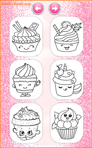 Cupcakes Coloring Book Pattern screenshot