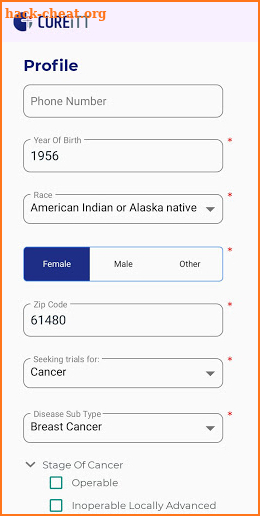 CUREiTT- Clinical Trials screenshot