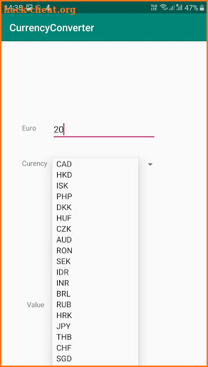 CurrencyConverter screenshot