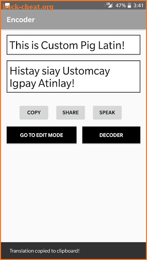 Custom Pig Latin screenshot