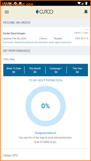 Cutco Orders screenshot