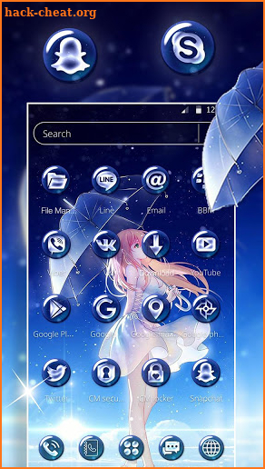 Cute Anime Galaxy Girl Theme screenshot