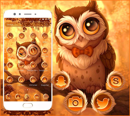 Cute Autumn Owl Theme screenshot