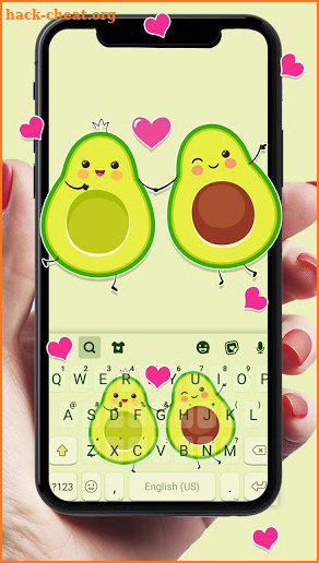 Cute Avocado Love Keyboard Background screenshot