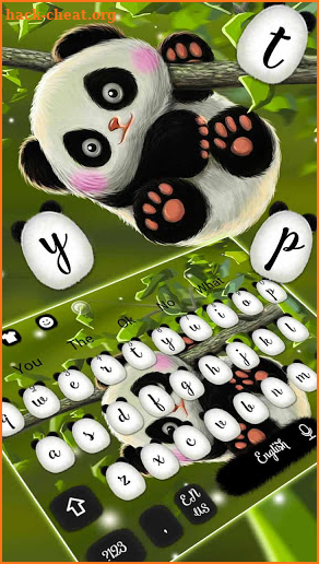 Cute Baby Panda Keyboard Theme screenshot