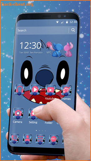 Cute Blue Devil Cartoon Theme🐨 screenshot