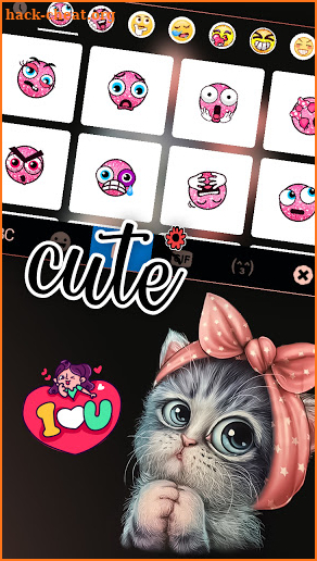 Cute Bow Cat Keyboard Background screenshot