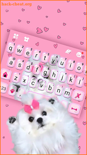 Cute Bow Dog Keyboard Theme screenshot