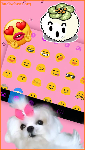 Cute Bow Dog Keyboard Theme screenshot