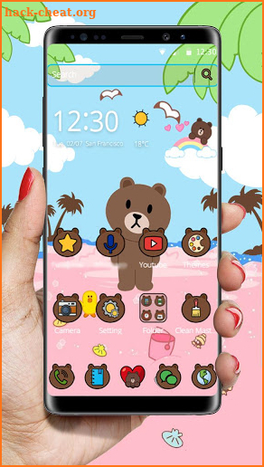 Cute Brown Bear Beach Theme screenshot