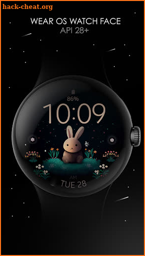 Cute Bunny digital watch face screenshot