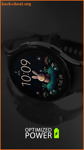 Cute Bunny digital watch face screenshot