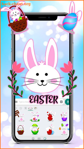 Cute Bunny Easter Emoji Stickers screenshot