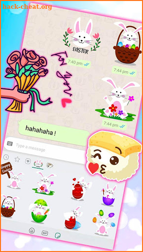 Cute Bunny Easter Emoji Stickers screenshot