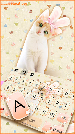 Cute Bunny Kitten Keyboard Background screenshot