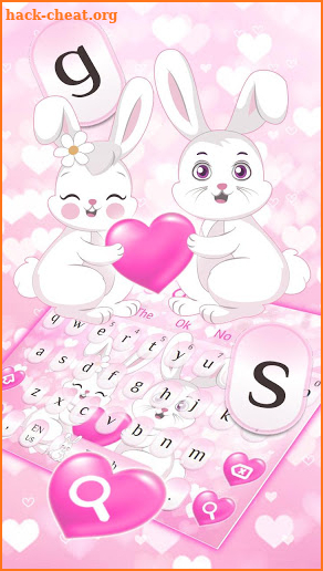 Cute Bunny Pink Love Keyboard screenshot