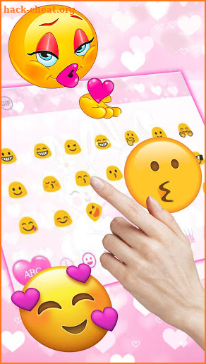 Cute Bunny Pink Love Keyboard screenshot