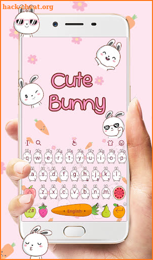 Cute Cartoon Bunny Keyboard Theme screenshot