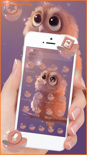 Cute Cartoon Fluffy Owl Theme screenshot