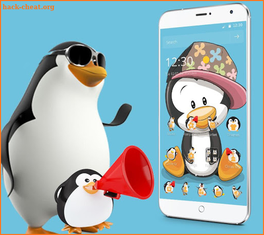 Cute Cartoon Penguin Theme screenshot