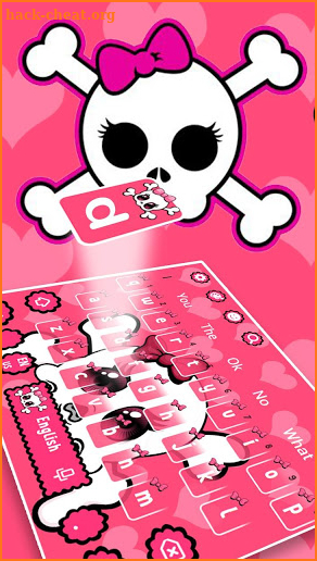 Cute Cartoon Pink Skull Keyboard Theme screenshot