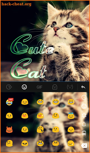 Cute Cat Emoji Keyboard Theme screenshot