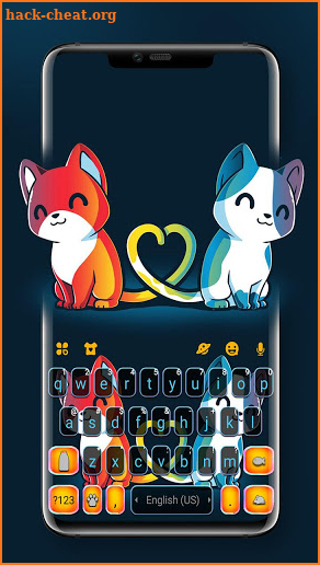 Cute Cat Love Keyboard Theme screenshot