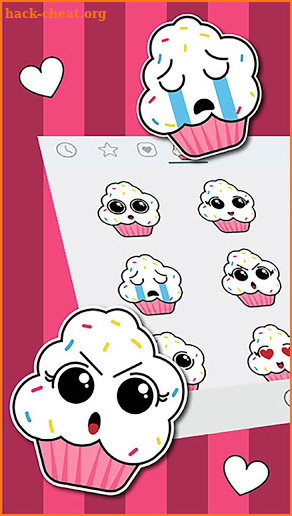 Cute Cupcakes Emoji Stickers screenshot