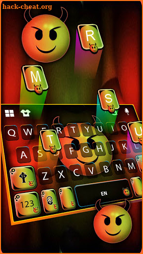 Cute Devil Emoji Keyboard Background screenshot