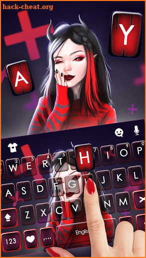 Cute Devil Girl Keyboard Background screenshot