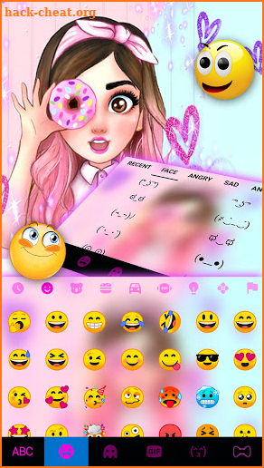 Cute Donut Girl Keyboard Background screenshot