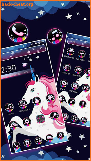 Cute Dreamy Night Unicorn Theme screenshot