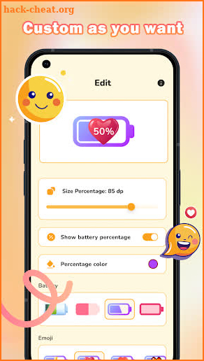 Cute Emoji Battery Widget screenshot