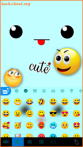 Cute Face Tongue Keyboard Background screenshot