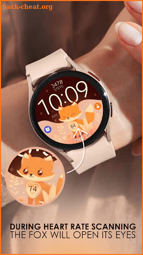 Cute Fox digital watch face screenshot