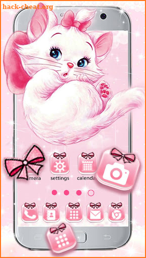 Cute Girlish Kitty Themes HD Wallpapers 3D icons screenshot