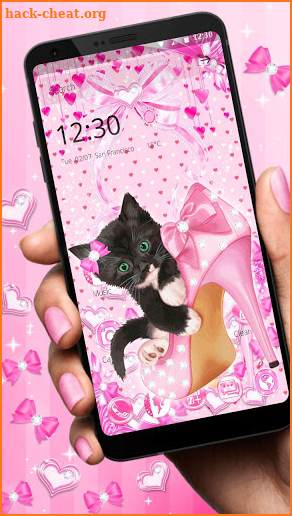 Cute Girly Kitty Gravity Theme screenshot