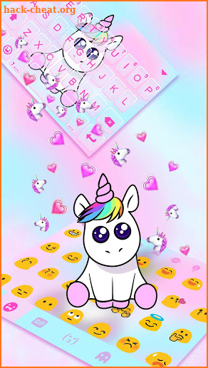 Cute Girly Unicorn Keyboard Background screenshot