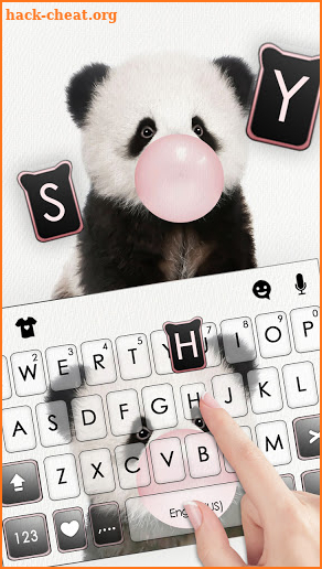 Cute Gum Panda Keyboard Background screenshot