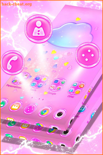 Cute Hearts Launcher Theme screenshot