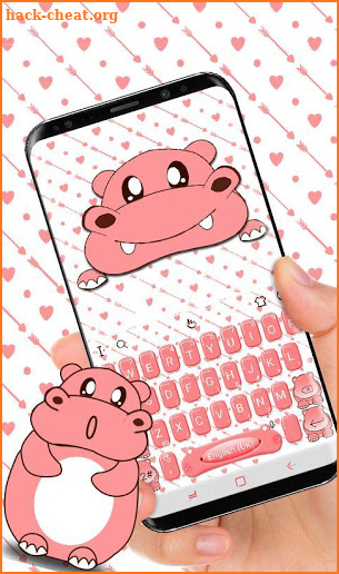 Cute Hippo Keyboard Theme screenshot