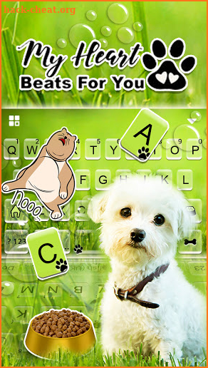 Cute Innocent Puppy Keyboard Background screenshot