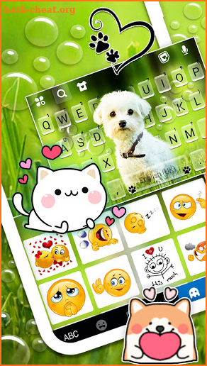 Cute Innocent Puppy Keyboard Background screenshot