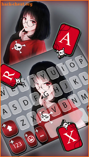 Cute Intellect Girl Keyboard Background screenshot