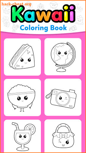 Cute Kawaii Colouring Book for Kids with Glitters screenshot